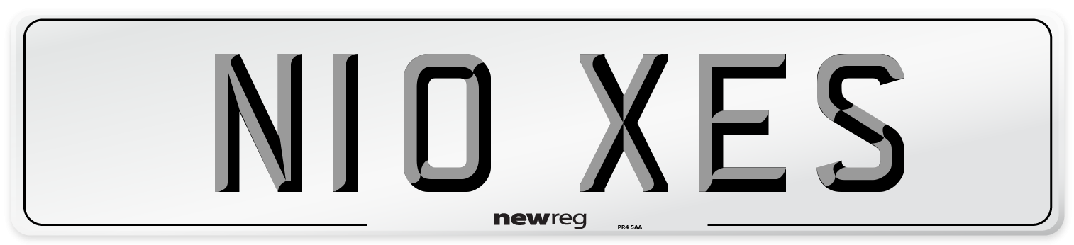 N10 XES Number Plate from New Reg